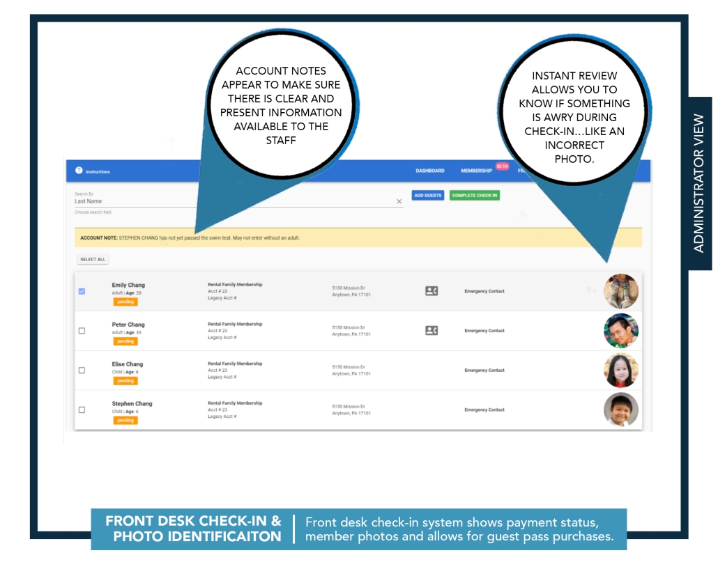 Front Desk Checkin Search Screen