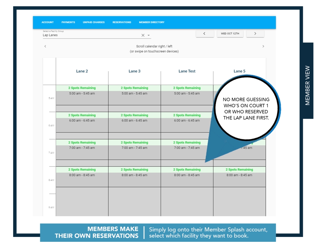 Reservations Software for Swim and Tennis Clubs